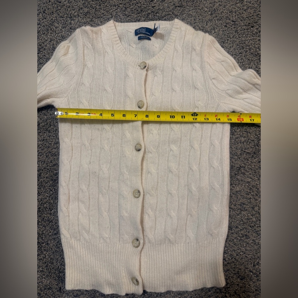 Polo Ralph Lauren: Women’s Cable-Knit Cashmere Crewneck Cardigan size small - Picture 9 of 11
